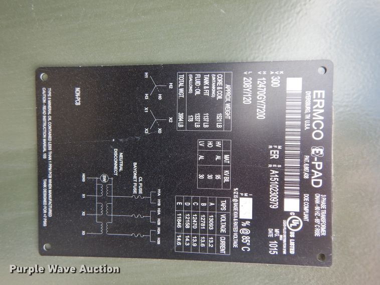 image for item HC9556 2015 Ermco transformer