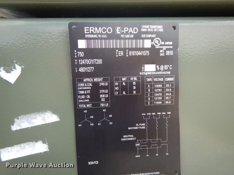 image for item HC9557 2016 Ermco transformer