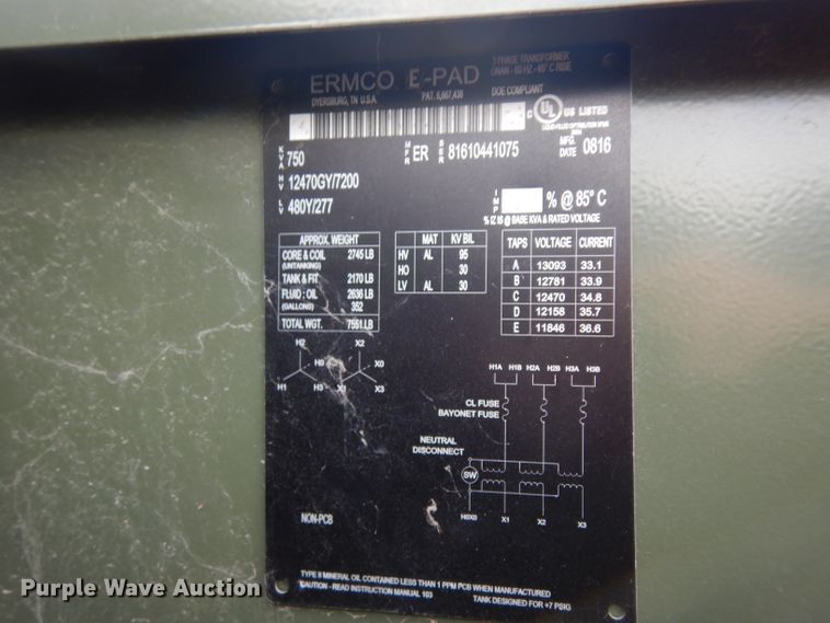 image for item HC9557 2016 Ermco transformer