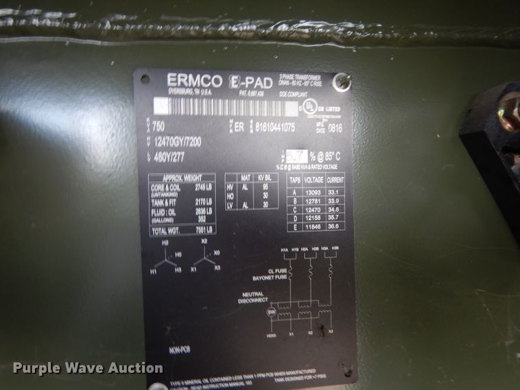image for item HC9557 2016 Ermco transformer