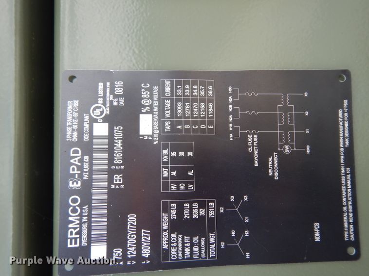 image for item HC9557 2016 Ermco transformer