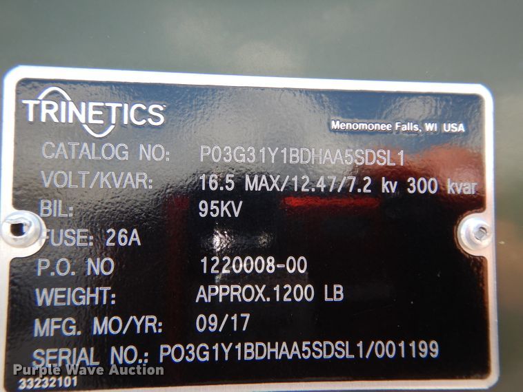 image for item HC9559 (2) 2017 Trinetics SmartBank capacitor banks