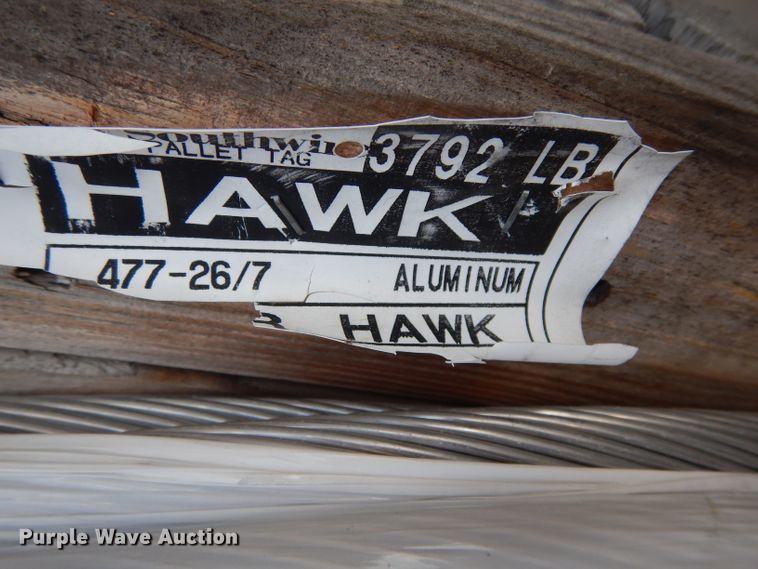 image for item HC9656 Approximately 7,267' of 477 ACSR, 26/7 HAWK cable