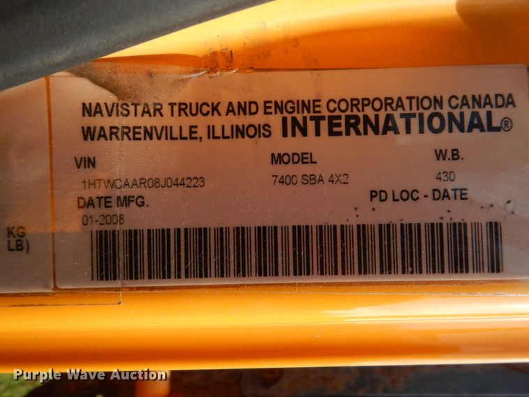 image for item DH5504 2008 International WorkStar 7400  dump truck