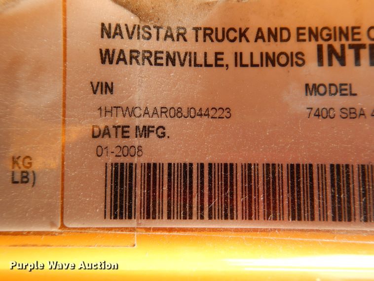 image for item DH5504 2008 International WorkStar 7400  dump truck
