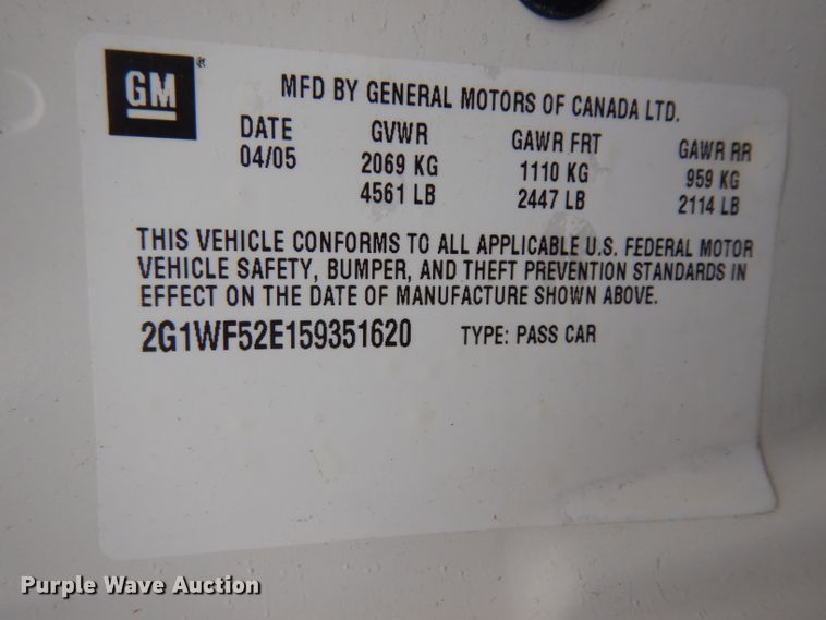 image for item DH5516 2005 Chevrolet Impala