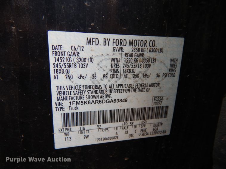 image for item DH5526 2013 Ford Explorer Police  SUV