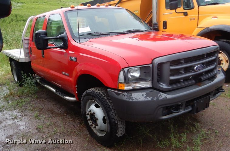 image for item DH5544 2003 Ford F450 Super Duty  Crew Cab flatbed truck