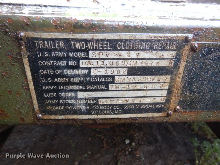 image for item DH5553 1953 Powers utility trailer