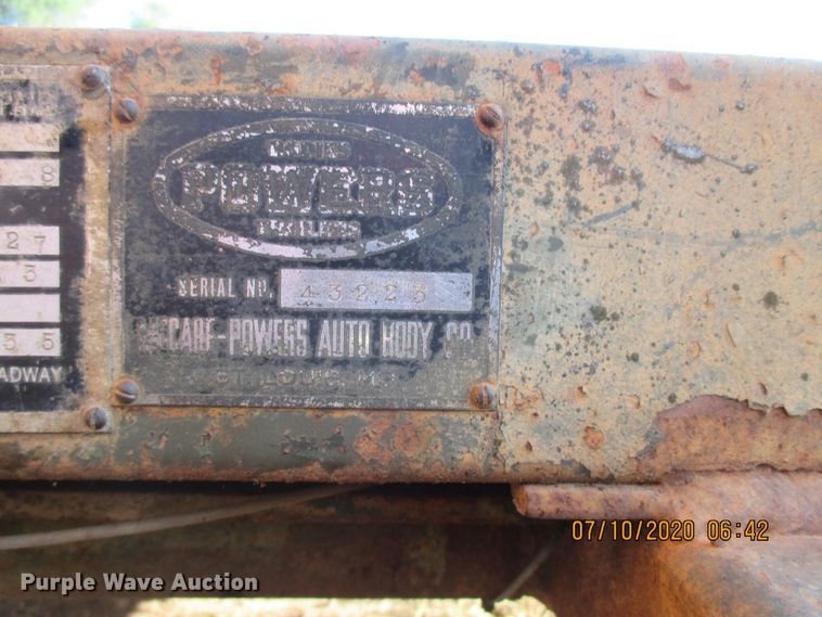 image for item DH5553 1953 Powers utility trailer