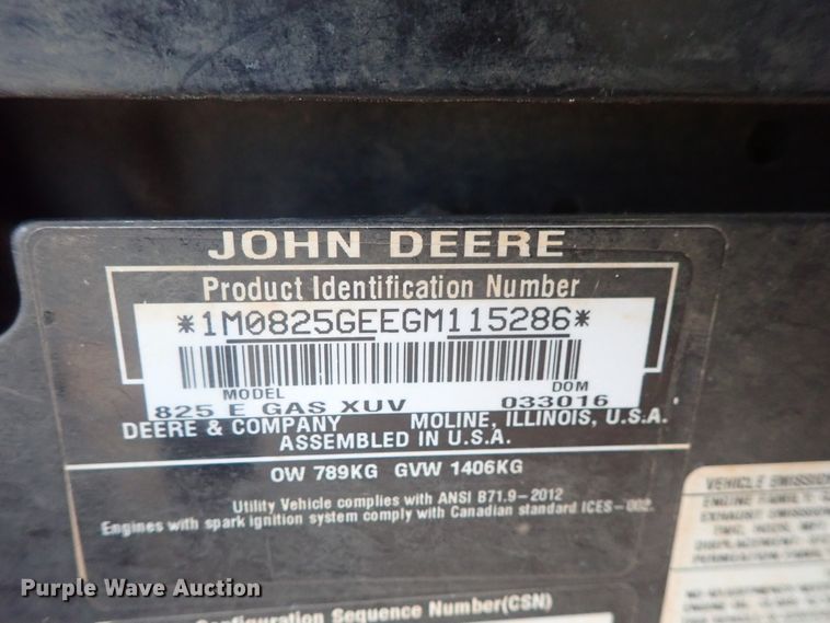 image for item DG2335 2016 John Deere 825i Gator  utility vehicle