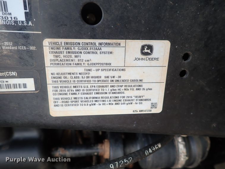 image for item DG2335 2016 John Deere 825i Gator  utility vehicle