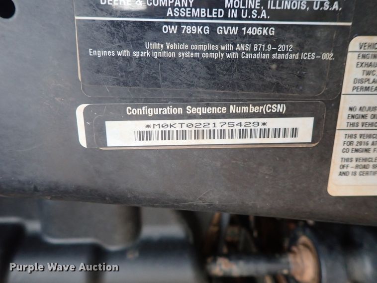 image for item DG2335 2016 John Deere 825i Gator  utility vehicle