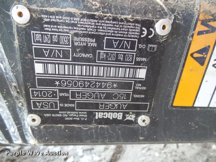 image for item EL9172 2014 Bobcat 15C skid steer post hole auger