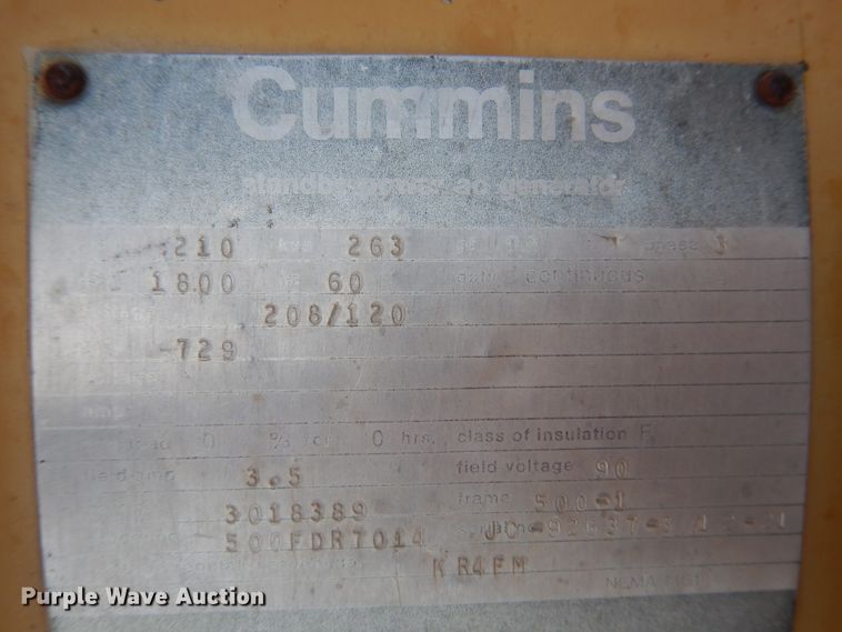 image for item HM9207 Cummins 210  generator