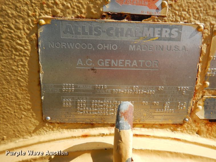 image for item HM9209 Allis Chalmers GBBI  generator