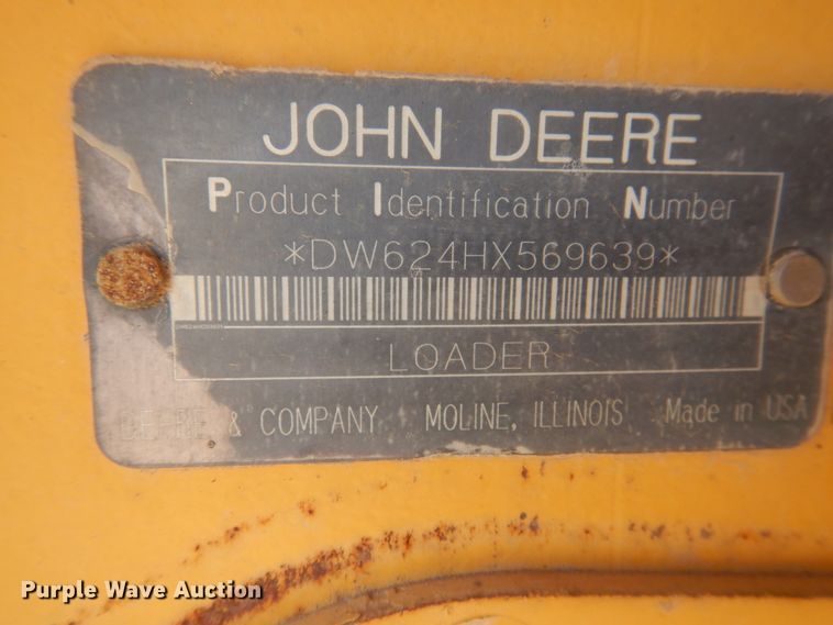 image for item HM9222 1998 John Deere 624H  wheel loader