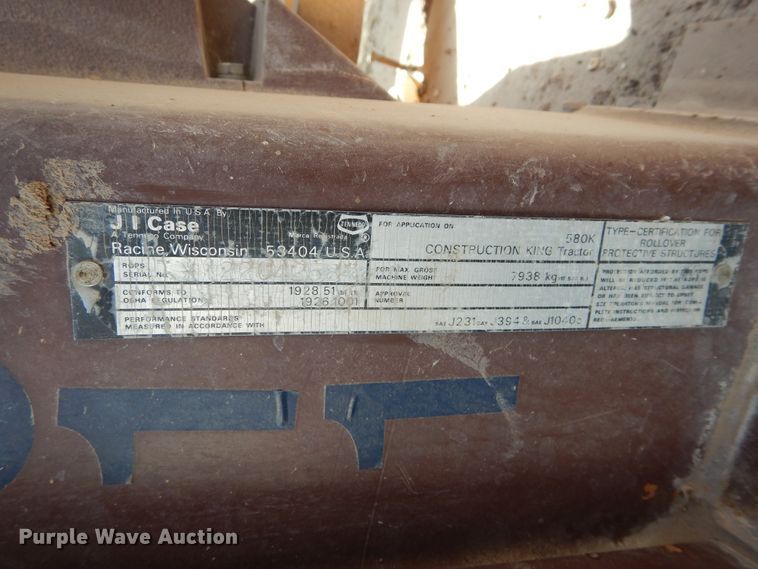 image for item HV9215 Case 580K  backhoe