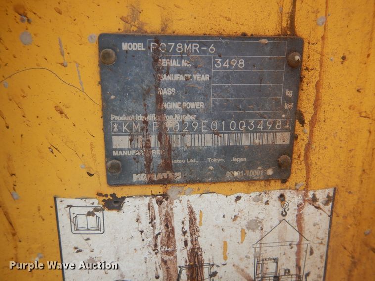 image for item DG8680 2008 Komatsu PC78MR-6  mini excavator