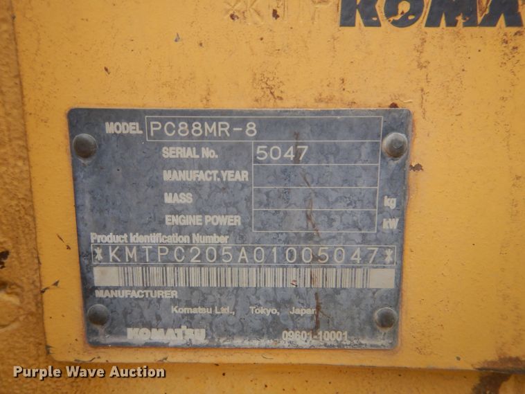 image for item DG8681 2009 Komatsu PC88MR-8  mini excavator