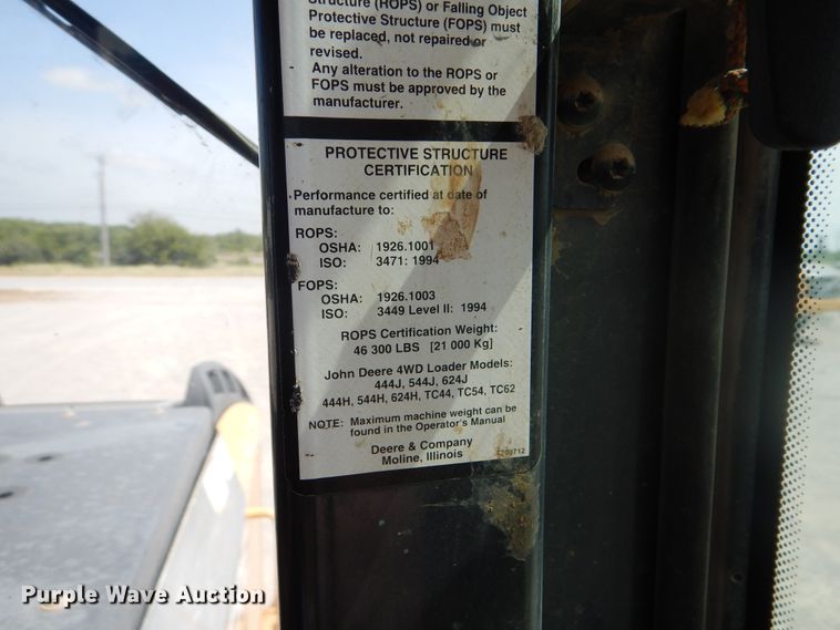 image for item DG8725 2007 John Deere 544J  wheel loader