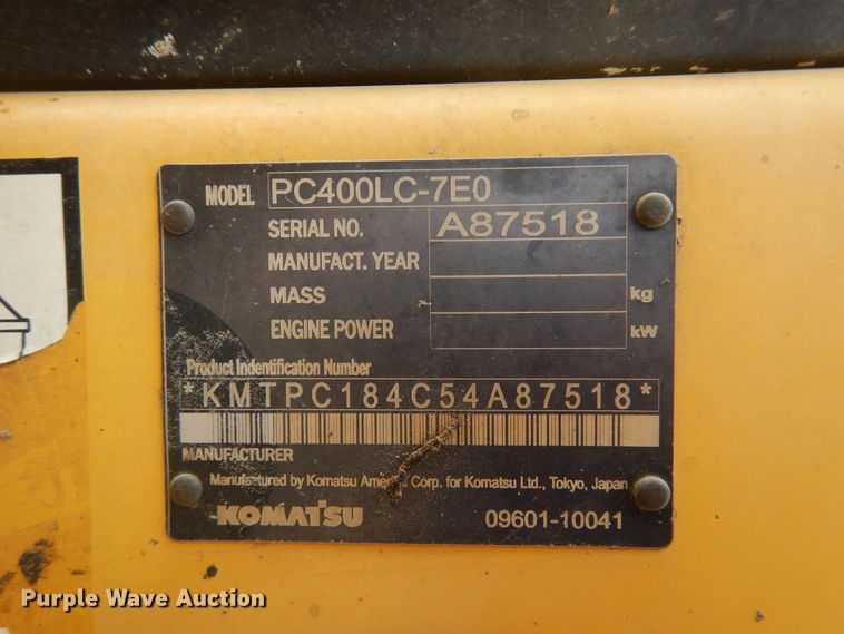 image for item DG8731 2007 Komatsu PC400LC-7E0  excavator