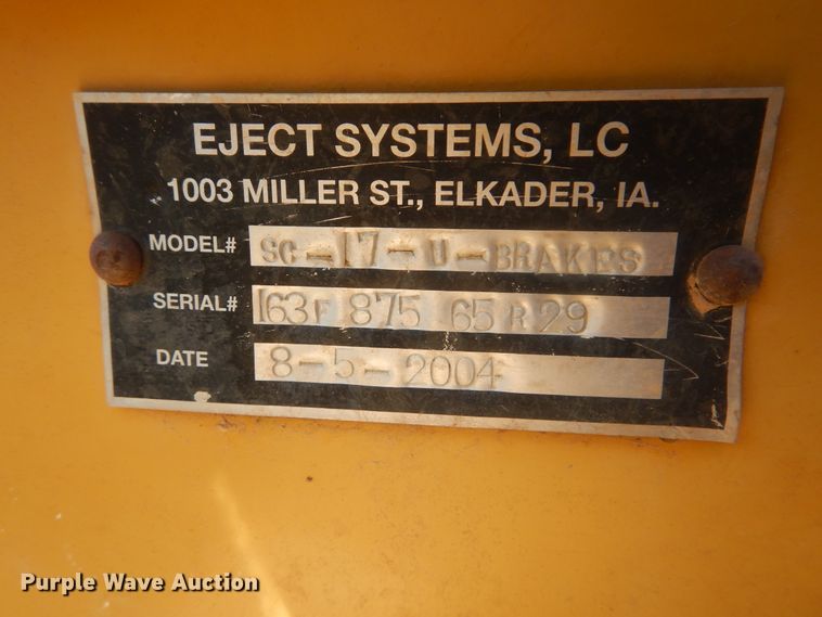 image for item DG8732 2004 Eject Systems SC-17-U-Brakes scraper