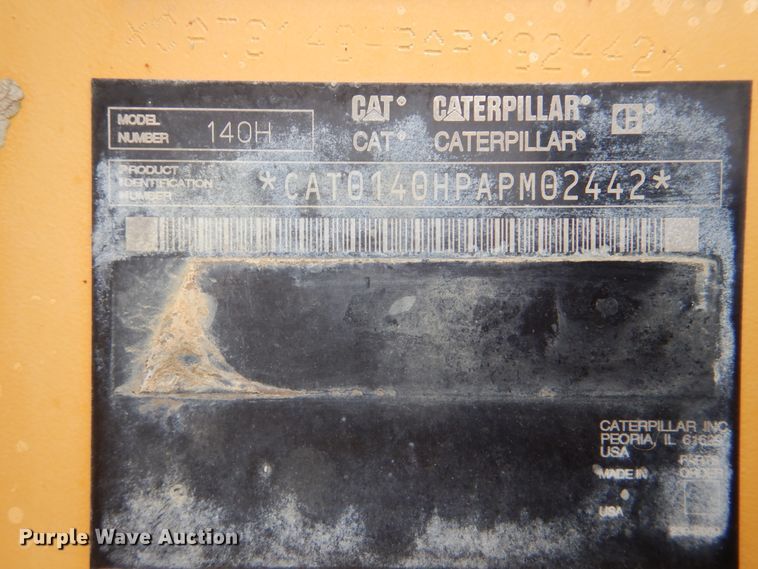 image for item DG8738 2005 Caterpillar 140H  motor grader