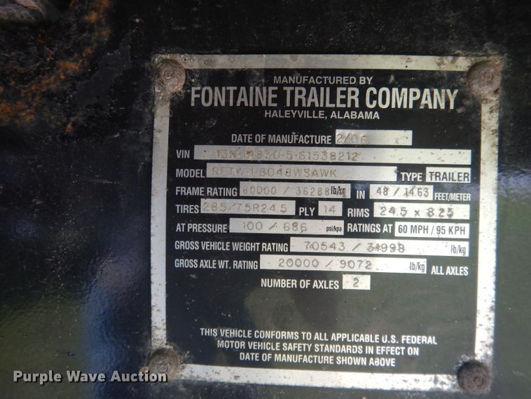 image for item DG5987 2006 Fontaine Renegade conestoga trailer