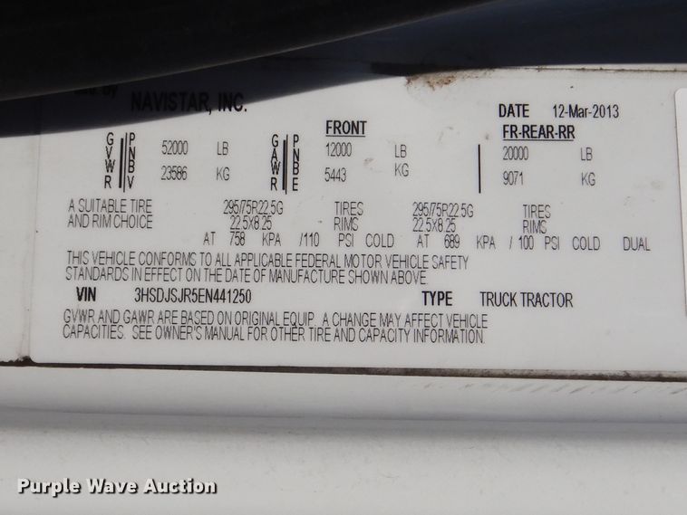 image for item DG8741 2014 International ProStar  semi truck