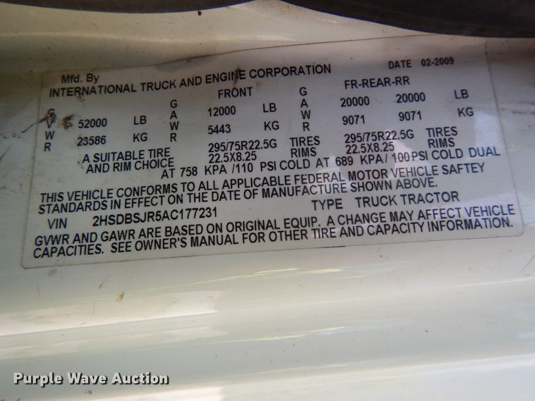 image for item DH6504 2010 International ProStar  semi truck