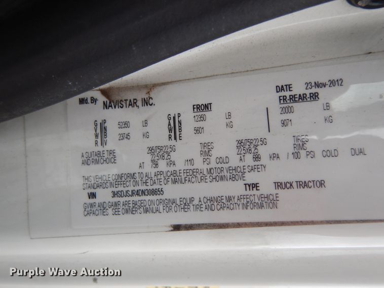 image for item DI5273 2013 International ProStar  semi truck