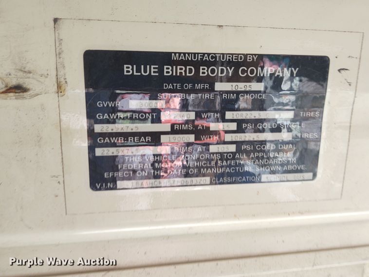 image for item DE6940 1996 Blue Bird TC2000  school bus