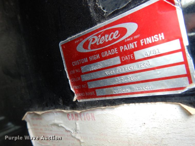 image for item DF4236 1981 Oshkosh Pierce Arrow E1055  pumper fire truck