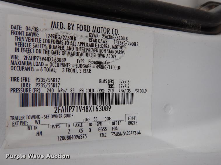 image for item DF4238 2008 Ford Crown Victoria Police Interceptor