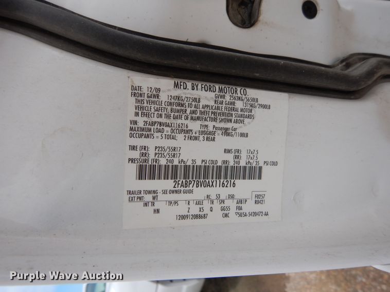 image for item DF4243 2010 Ford Crown Victoria Police Interceptor