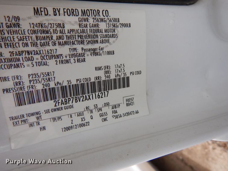 image for item DF4246 2010 Ford Crown Victoria Police Interceptor