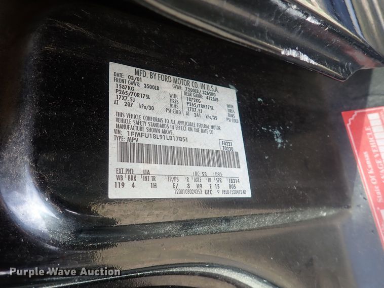 image for item DG2336 2001 Ford Expedition Eddie Bauer  SUV