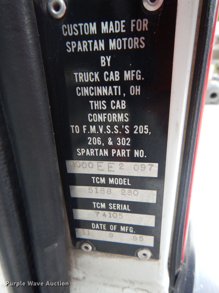 image for item DG7918 1995 Spartan 5188 280  pumper ladder fire truck