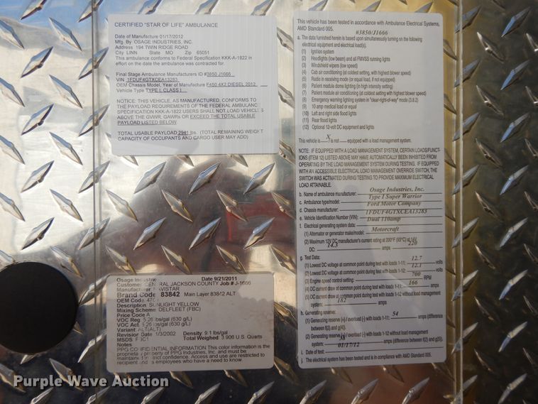 image for item DG7977 2012 Ford F450 Super Duty XLT  ambulance