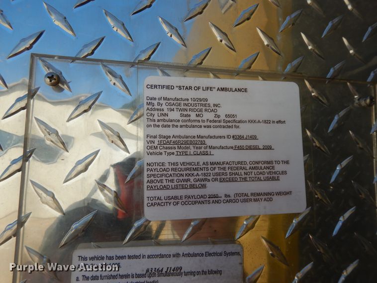 image for item DG7978 2009 Ford F450 Super Duty  ambulance