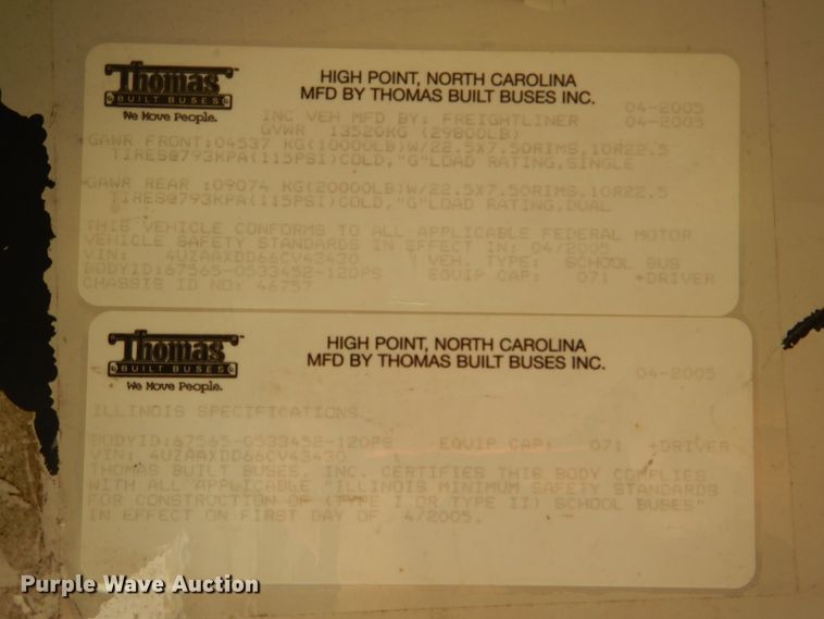 image for item DH7004 2006 Freightliner FS65  school bus