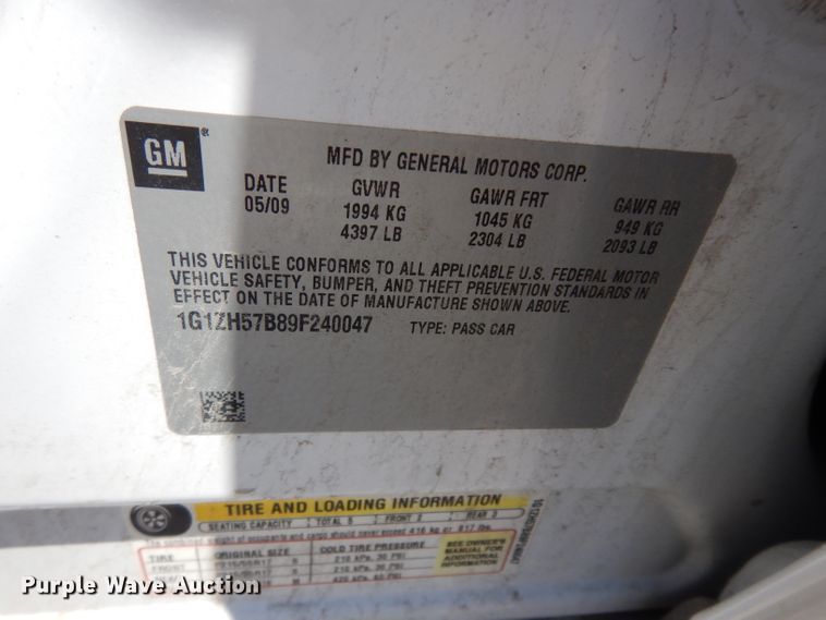 image for item DJ4276 2009 Chevrolet Malibu LT