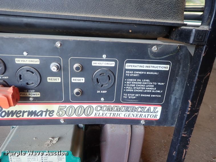 image for item GS9283 Coleman Powermate 5000 generator