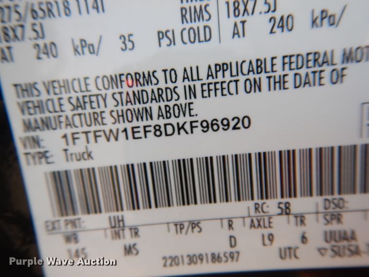 image for item DG6852 2013 Ford F150  SuperCrew pickup truck