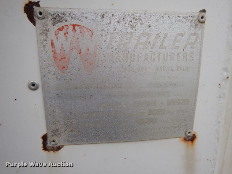 image for item DG7938 2001 WW enclosed cargo trailer