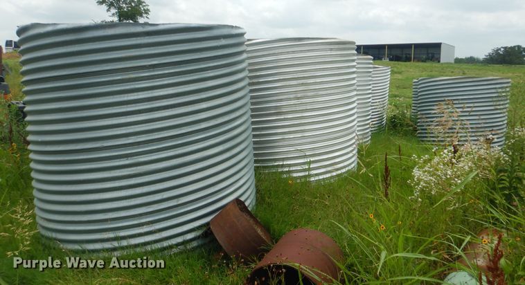 image for item DG8700 (6) corrugated tin horn culvert pipes