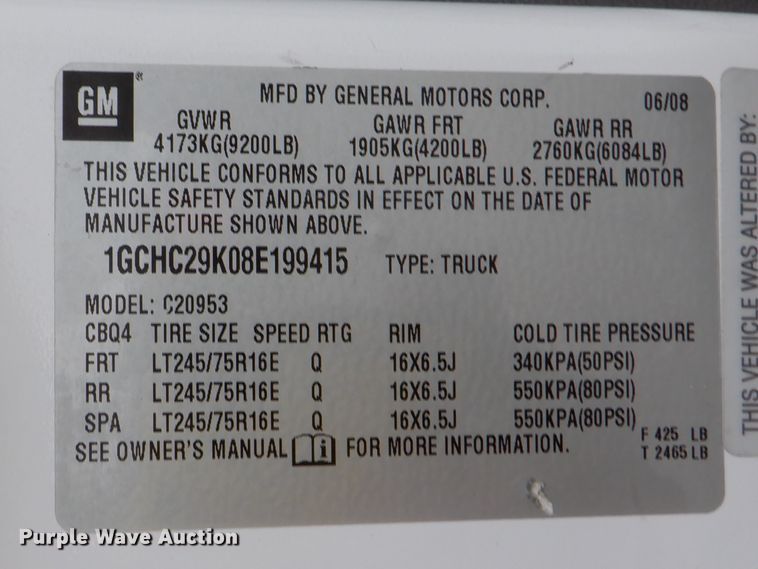 image for item DH1056 2008 Chevrolet Silverado 2500  Ext. Cab utility bed pickup truck