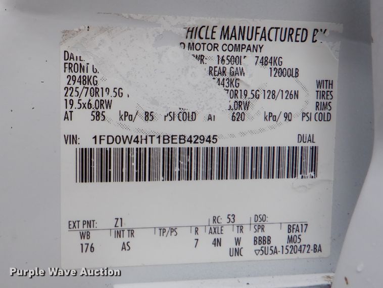 image for item DH1061 2011 Ford F450 Super Duty XL  Crew Cab utility bed truck