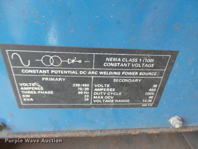 image for item DH3800 Miller Deltaweld 450 wire feed welder